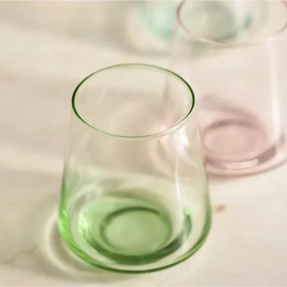 Anthropologie Emma Stemless Wine Glasses, Set of 4 Lime Green NIB - Picture 3 of 3